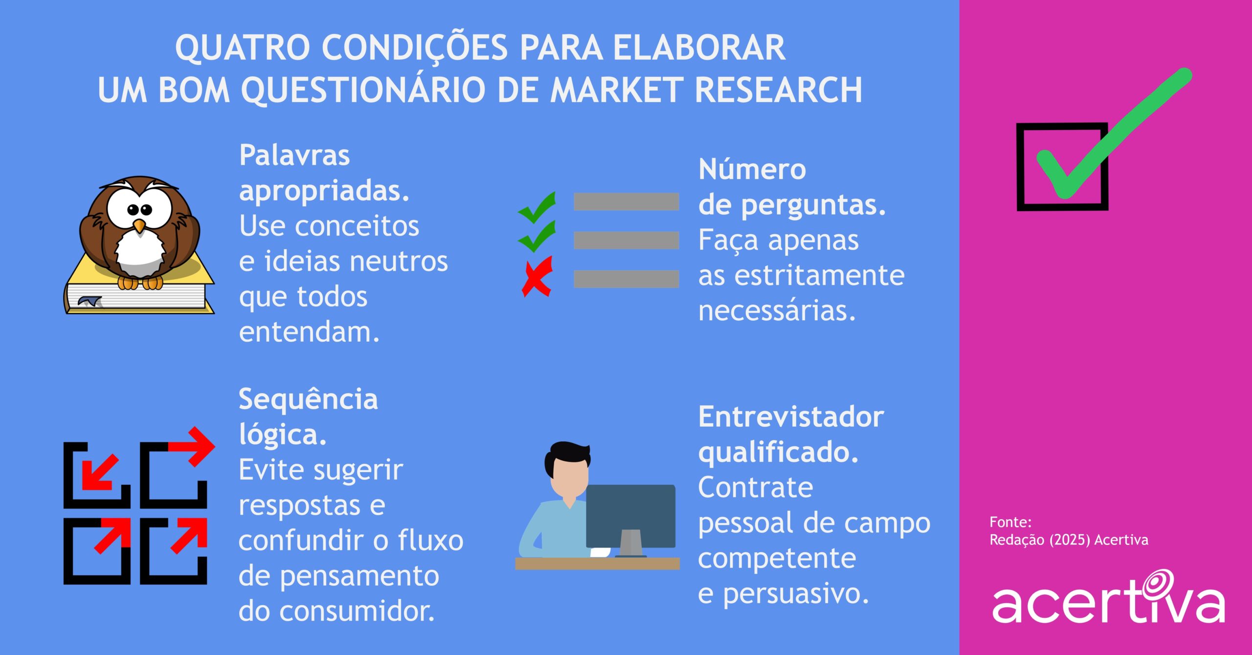 Quatro Condições Para Elaborar Um Bom Questionário De Market Research
